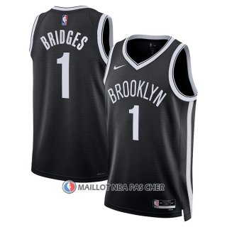Maillot Brooklyn Nets Mikal Bridges NO 1 Icon 2022-23 Noir
