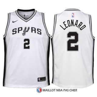 Maillot Enfant San Antonio Spurs Leonard 2017-18 2 Blanc