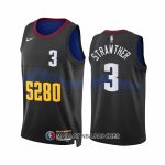 Maillot Denver Nuggets Julian Strawther NO 3 Ville 2023-24 Noir