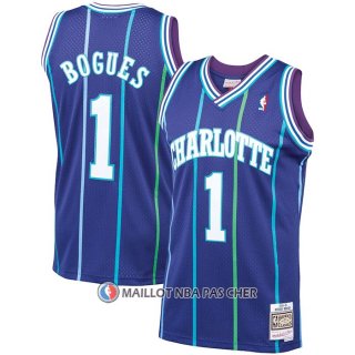 Maillot Charlotte Hornets Muggsy Bogues NO 1 Mitchell & Ness 1994-95 Volet
