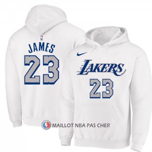 Veste a Capuche Los Angeles Lakers Lebron James Blanc