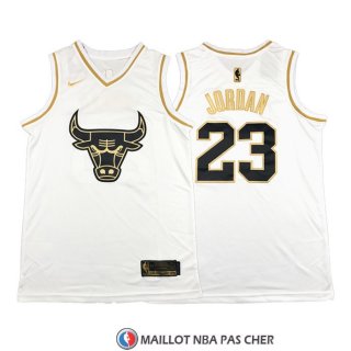 Maillot Golden Edition Chicago Bulls Michael Jordan Blanc