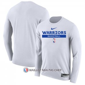 Maillot Manches Longues Golden State Warriors Practice Performance 2022-23 Blanc