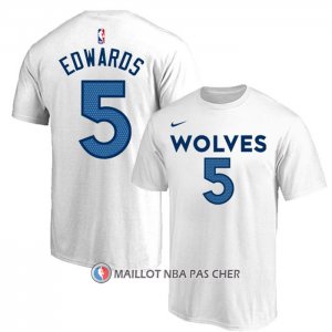 Maillot Manche Courte Minnesota Timberwolves Anthony Edwards Blanc