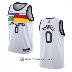 Maillot Minnesota Timberwolves D'angelo Russell NO 0 Ville 2022-23 Blanc