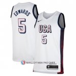 Maillot USA 2024 Anthony Edwards NO 5 Blanc