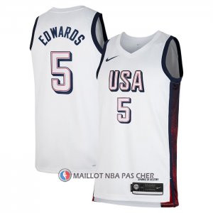 Maillot USA 2024 Anthony Edwards NO 5 Blanc