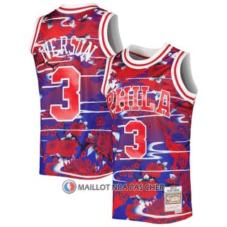 Maillot Philadelphia 76ers Allen Iverson NO 3 Mitchell & Ness Lunar New Year Rouge