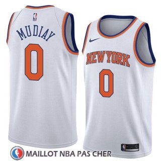 Maillot New York Knicks Emmanuel Mudiay No 0 Association 2018 Blanc
