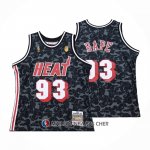 Maillot Miami Heat Bape NO 93 Hardwood Classic Noir