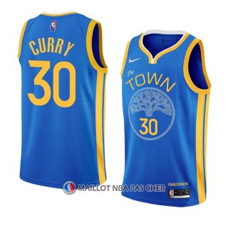 Maillot Golden State Warriors Stephen Curry NO 30 Earned 2022-23 Bleu