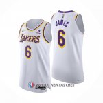 Maillot Los Angeles Lakers LeBron James NO 6 Association Authentique Blanc