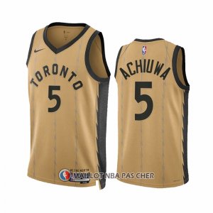 Maillot Toronto Raptors Precious Achiuwa NO 5 Ville 2023-24 Or