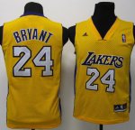 Maillot Enfant de Bryant Los Angeles Lakers #24 Jaune