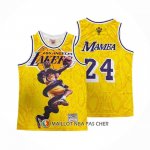 Maillot Los Angeles Lakers Kobe Bryant NO 24 Mamba Jaune