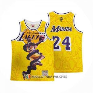 Maillot Los Angeles Lakers Kobe Bryant NO 24 Mamba Jaune