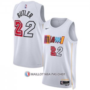 Maillot Miami Heat Jimmy Butler NO 22 Ville 2022-23 Blanc
