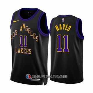 Maillot Los Angeles Lakers Jaxson Hayes NO 11 Ville 2023-24 Noir