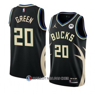 Maillot Milwaukee Bucks A.c. Green NO 20 Statement 2022-23 Noir