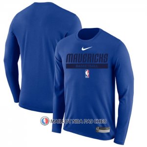 Maillot Manches Longues Dallas Mavericks Practice Performance 2022-23 Bleu