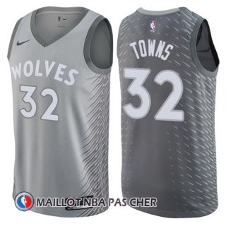 Maillot Minnesota Timberwolves Towns 32 Ciudad 2017-18 Gris