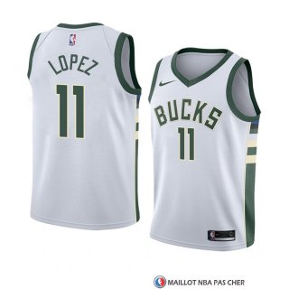 Maillot Milwaukee Bucks Brook Lopez Association 2018 Blanc