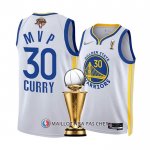 Maillot Golden State Warriors Stephen Curry NO 30 MVP 2022 NBA Finals Blanc