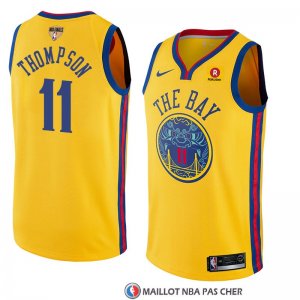 Maillot Golden State Warriors Klay Thompson 11 Ciudad 2017-18 Or