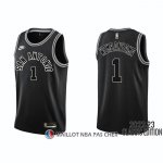 Maillot San Antonio Spurs Victor Wembanyama NO 1 Classic 2022-23 Noir