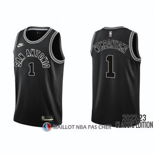 Maillot San Antonio Spurs Victor Wembanyama NO 1 Classic 2022-23 Noir