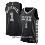 Maillot San Antonio Spurs Victor Wembanyama NO 1 Statement 2022-23 Noir