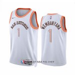 Maillot San Antonio Spurs Victor Wembanyama NO 1 Ville 2023-24 Blanc