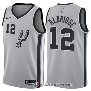 Maillot Authentique San Antonio Spurs Aldridge 2017-18 12 Gris