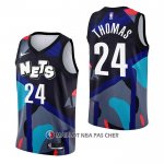 Maillot Brooklyn Nets Cam Thomas NO 24 Ville 2023-24 Noir