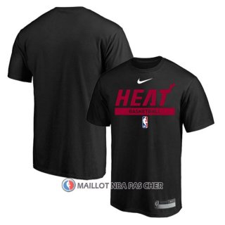 Maillot Manche Courte Miami Heat Practice Performance 2022-23 Noir