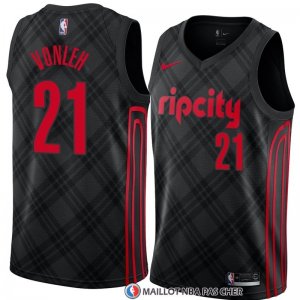 Maillot Portland Trail Blazers Noah Vonleh Ville 2018 Noir