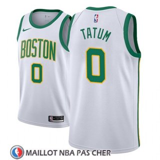 Maillot Boston Celtics Jayson Tatum No 0 Ciudad 2018-19 Blanc