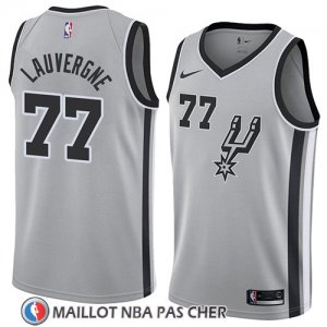 Maillot San Antonio Spurs Joffrey Lauvergne No 77 Statement 2018 Gris