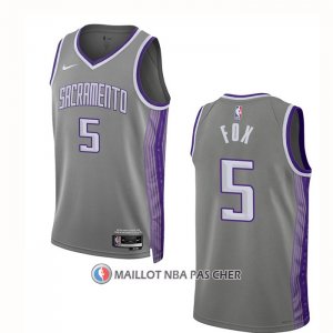 Maillot Sacramento Kings De'aaron Fox NO 5 Ville 2022-23 Gris
