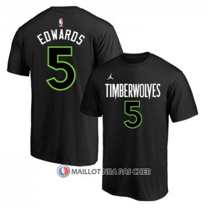 Maillot Manche Courte Minnesota Timberwolves Anthony Edwards Statement Noir