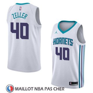 Maillot Charlotte Hornets Cody Zeller No 40 Association 2018 Blanc