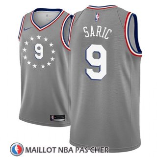 Maillot Philadelphia 76ers Dario Saric No 9 Ciudad 2018-19 Gris