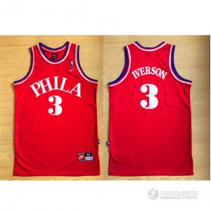 Maillot retro de Allen iverson Philadelphia 76ers #3 Rouge