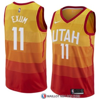 Maillot Utah Jazz Dante Exum Ville 2018 Jaune