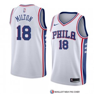 Maillot Philadelphia 76ers Shake Milton Association 2017-18 Blanc