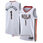 Maillot New Orleans Pelicans Zion Williamson NO 1 Ville 2021-22 Blanc