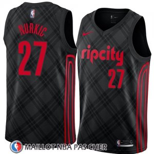 Maillot Portland Trail Blazers Jusuf Nurkic No 27 Ciudad 2018 Noir