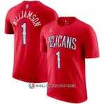 Maillot Manche Courte New Orleans Pelicans Zion Williamson Statement Rouge
