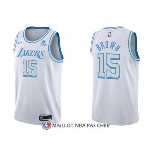 Maillot Los Angeles Lakers Jabari Brown NO 15 Ville 2021-22 Blanc