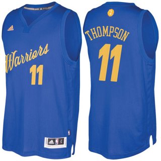Maillot Navidad 2016 Klay Thompson Warriors 11 Bleu